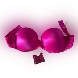 PINK Victoria Secret Multi-way push up bra. Color - Magenta Hot pink - Size -36B